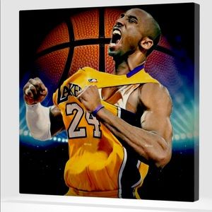 Kobe bryant canvas print wall art size 12x12inches